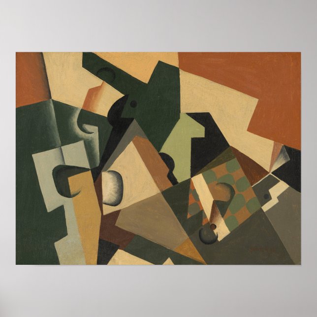 Gris - Glass And Chequerboard 1917 Poster (Front)