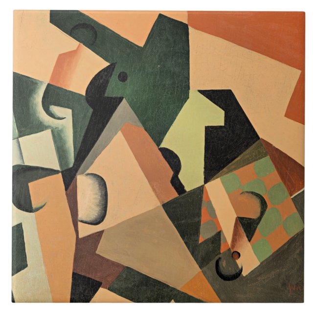 Gris - Glass and Chequerboard Ceramic Tile (Front)