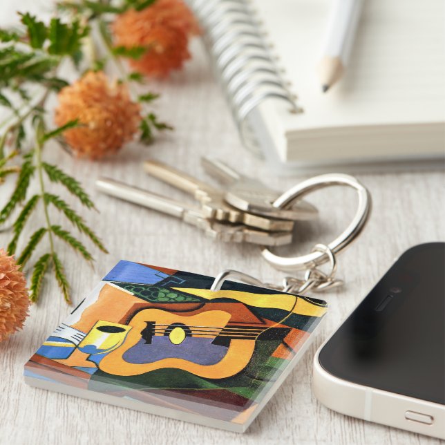 Gris - Guitar and Bottle Key Ring (Front Right)