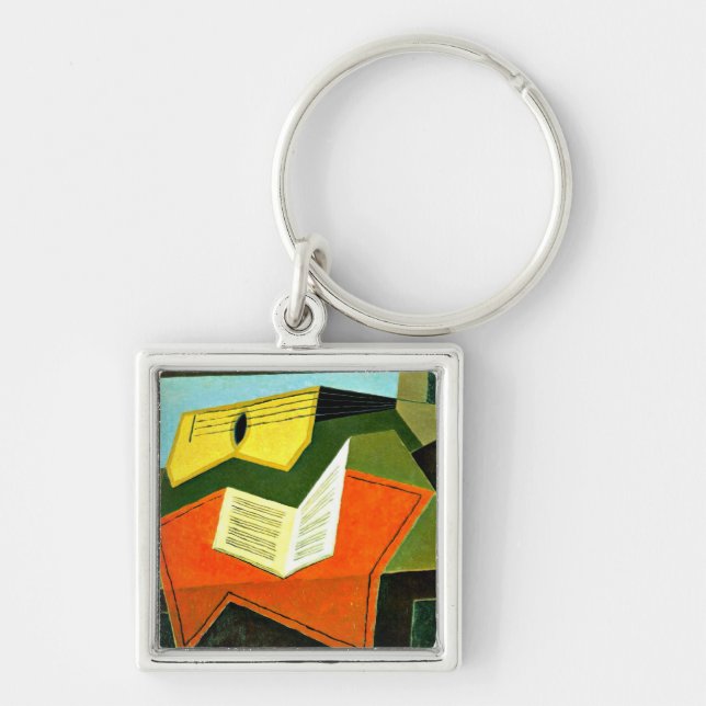 Gris - Guitar and Music Paper Key Ring (Front)