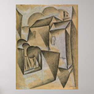 Gris - Houses In Paris Poster