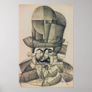 Gris - Man With Opera Hat 1912 Poster