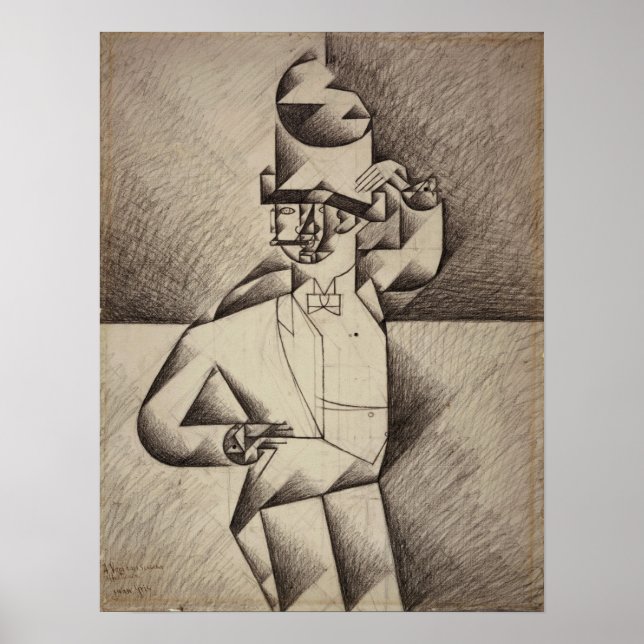 Gris - Study For Man In A Cafe Poster (Front)