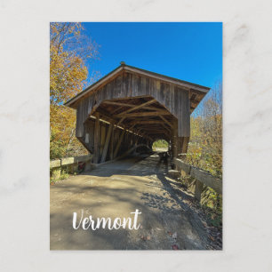 Grist Mill bridge in Vermont Holiday Postcard