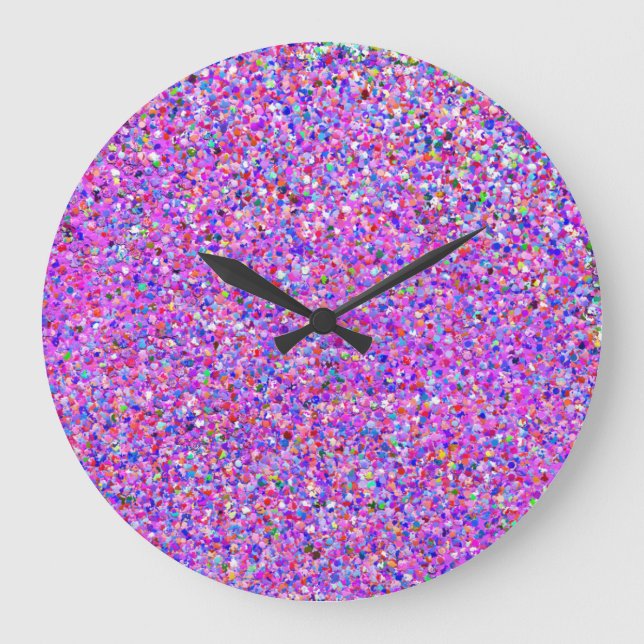 Grit Glitter Fashion Multicolor Painting #2 Large Clock (Front)