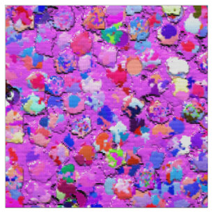 Grit Glitter Fashion Multicolor Painting #8 Fabric