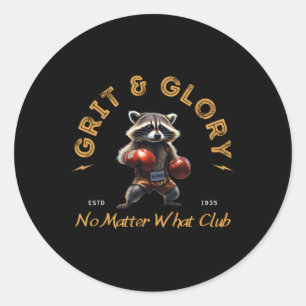 Grit Glory Boxing Racoon - No What Club Sticker