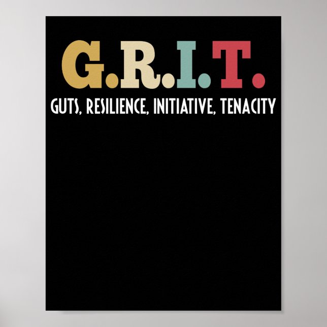 GRIT Guts Resilience Initiative Tenacity Positive Poster (Front)