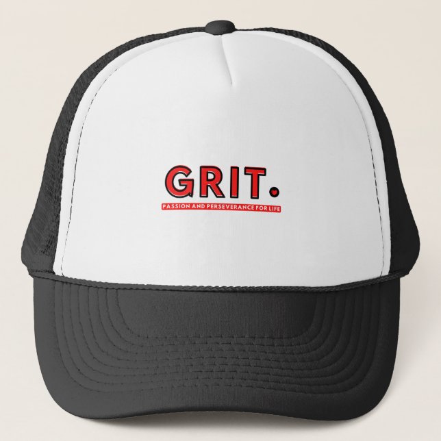 GRIT - Passion and Perseverance for Life Trucker Hat (Front)