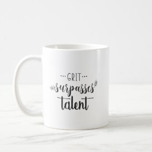 Grit vs Talent - Hustle Success Gym Motivational Coffee Mug