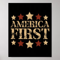 Gritty Bold Retro Political Slogan America First D