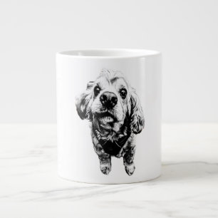Gritty Cocker Spaniel Art – Expressive Charm Large Coffee Mug