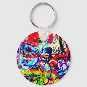 Gritty Crazy Graffiti Key Ring