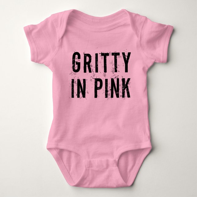 Gritty In Pink - Baby Jersey Bodysuit (Pink) (Front)