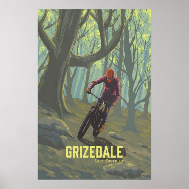Grizedale Mountain Biking Travel Poster (Front)