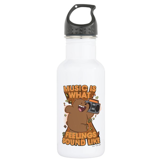 Grizz - Music is What Feelings Sound Like 532 Ml Water Bottle (Front)