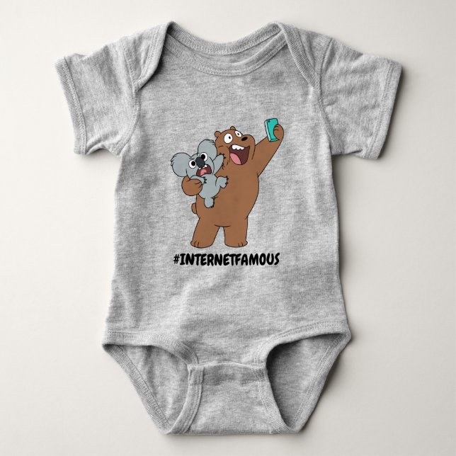 Grizz & Nom Nom - #InternetFamous Baby Bodysuit (Front)