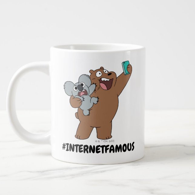Grizz & Nom Nom - #InternetFamous Large Coffee Mug (Left)