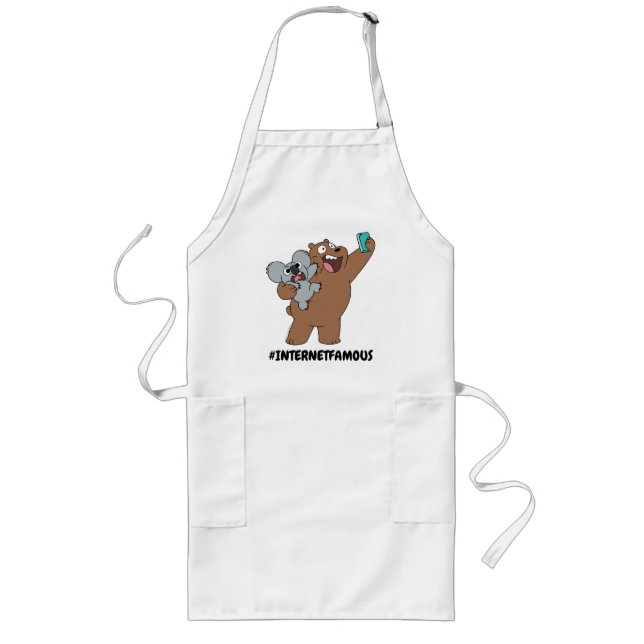 Grizz & Nom Nom - #InternetFamous Long Apron (Front)