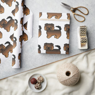 Grizzle Norfolk Terrier Cartoon Dog Pattern Wrapping Paper