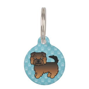 Grizzle Norfolk Terrier Cartoon Dog Pet Tag