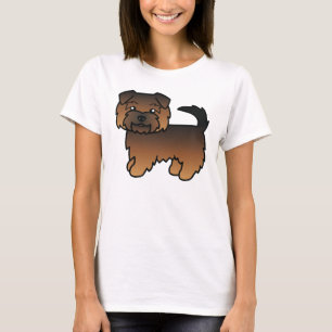 Grizzle Norfolk Terrier Dog Cartoon Illustration T-Shirt
