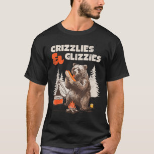 Grizzlies &amp; Glizzies Eating Hotdog Meme Funny  T-Shirt