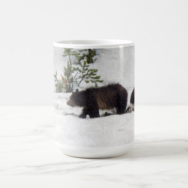 Grizzlies in the Snow Coffee Mug (Center)