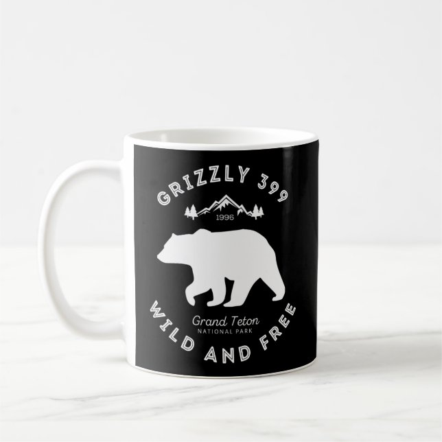 Grizzly 399 Wild Free Grand Teton National Park Coffee Mug (Left)