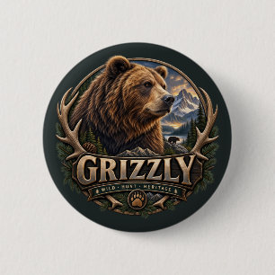 Grizzly – American Wild 6 Cm Round Badge