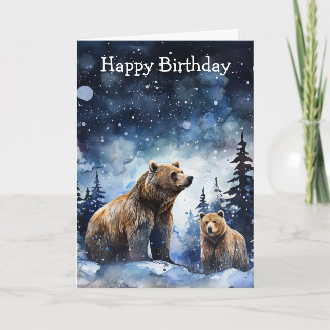 Grizzly Bear and Baby Card (Front)