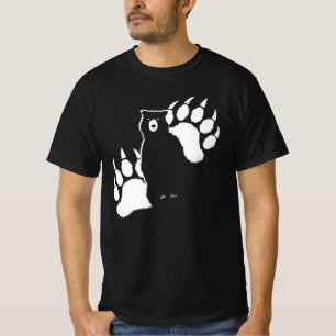 Grizzly bear and footprints Graphic Design T-Shirt