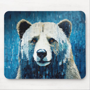 Grizzly Bear Animal Art Decor Paint Mosaic Mouse Pad