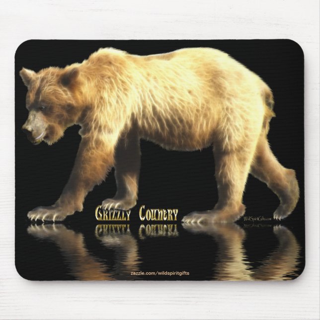 Grizzly Bear Animal-lover Wildlife Art Mouse Pad (Front)