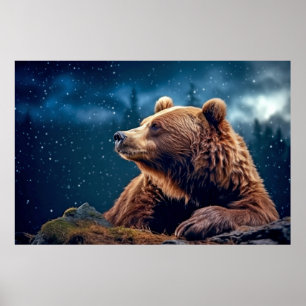 Grizzly Bear Animal Nature Majestic Wild Poster
