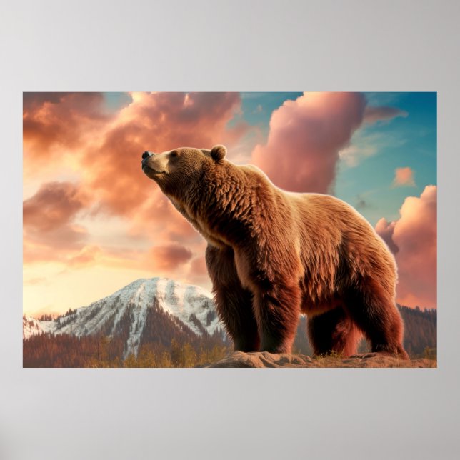 Grizzly Bear Animal Nature Majestic Wild Poster (Front)