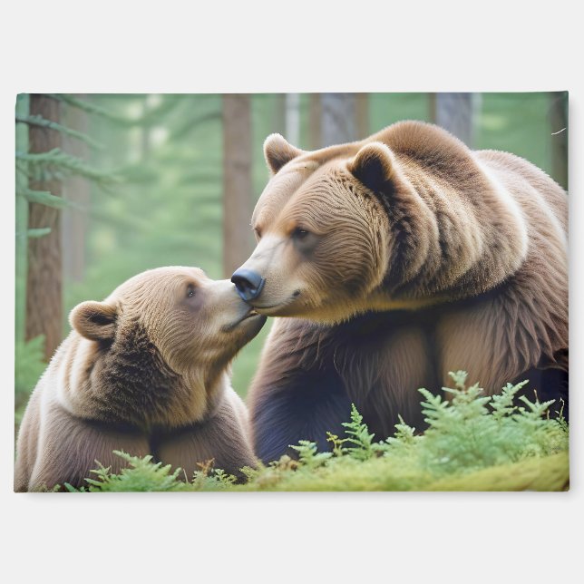 Grizzly Bear Animal Nature Wildlife Affection Love Magnet (Front)