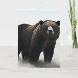 GRIZZLY BEAR ART BIG BIRTHDAY Card