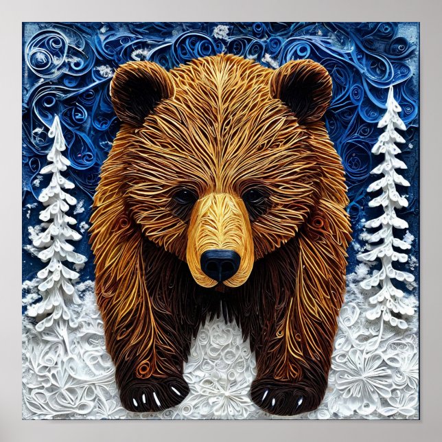 Grizzly bear art poster (Front)