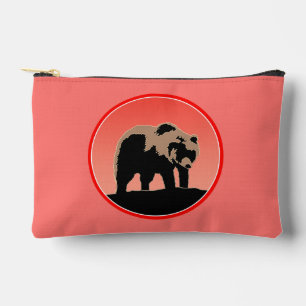 Grizzly Bear at Sunset - Original Wildlife Art Accessory Pouch