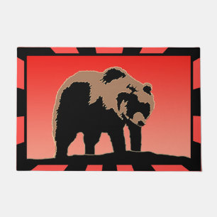 Grizzly Bear at Sunset  - Original Wildlife Art Doormat
