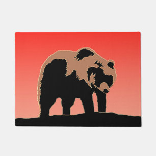 Grizzly Bear at Sunset  - Original Wildlife Art Doormat