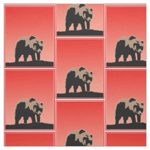 Grizzly Bear at Sunset - Original Wildlife Art Fabric