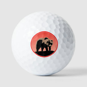 Grizzly Bear at Sunset - Original Wildlife Art Golf Balls