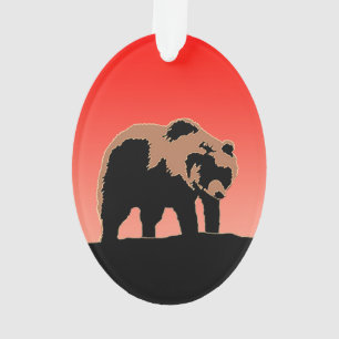 Grizzly Bear at Sunset  - Original Wildlife Art Ornament