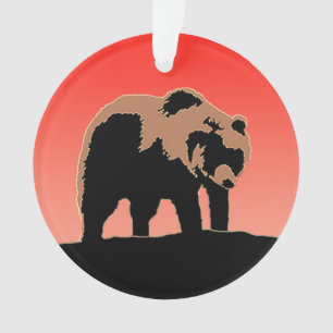 Grizzly Bear at Sunset  - Original Wildlife Art Ornament
