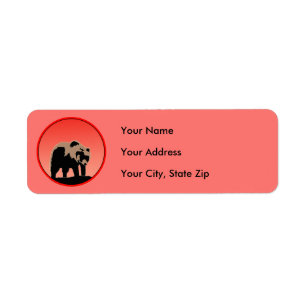 Grizzly Bear at Sunset  - Original Wildlife Art Return Address Label