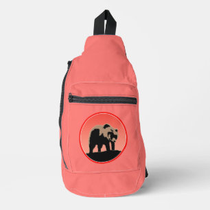 Grizzly Bear at Sunset - Original Wildlife Art Sling Bag
