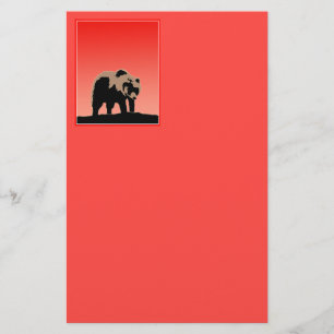 Grizzly Bear at Sunset  - Original Wildlife Art Stationery