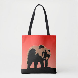 Grizzly Bear at Sunset  - Original Wildlife Art Tote Bag